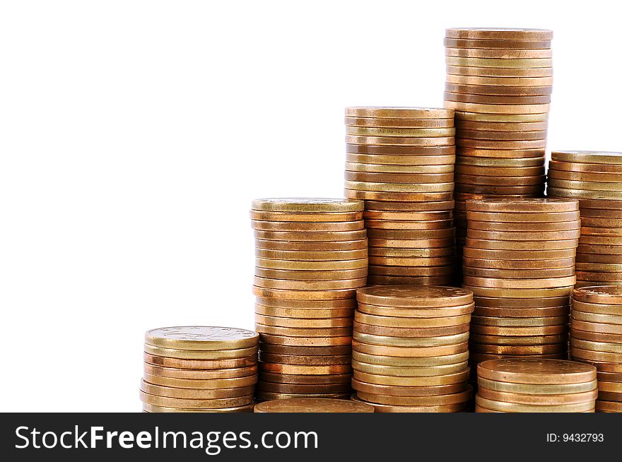 Coins isolated on white background