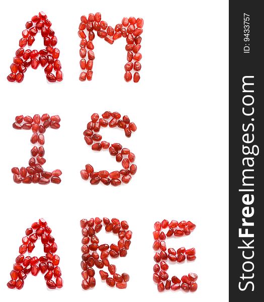 Red pomegranate letters for education