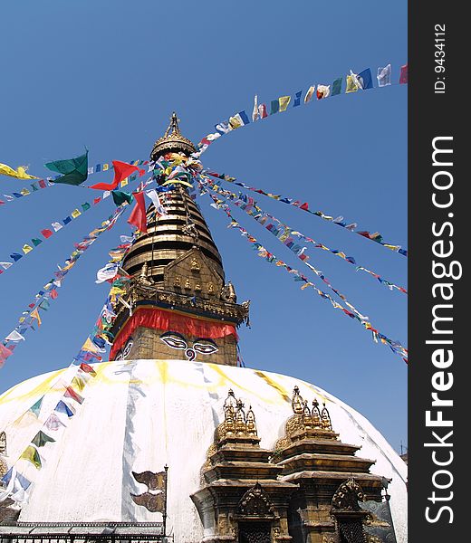 Nepalese stupa in Swayambhunath, Nepal