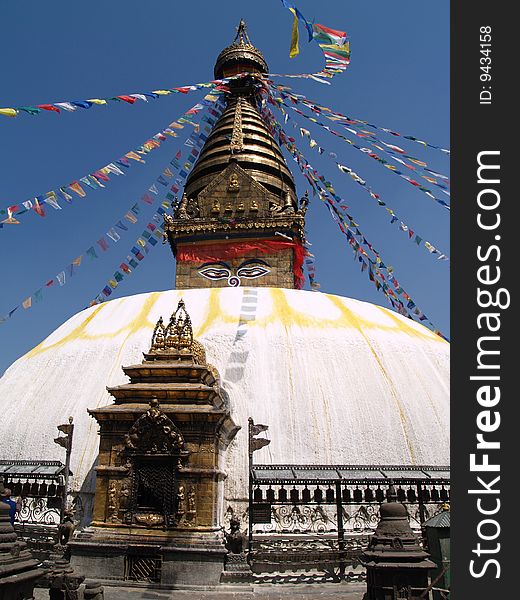 Nepalese stupa in Swayambhunath, Nepal