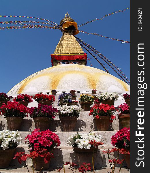 Nepalese stupa in Bodhnath, Nepal