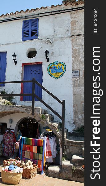 A shop on a street of a village in Balearic islands