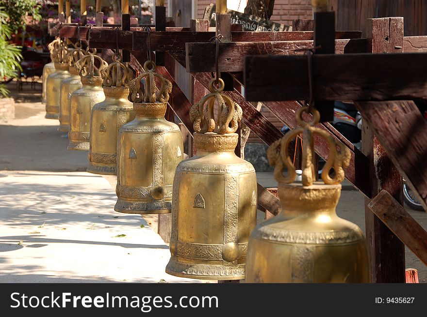 Bells hanging in Chiang Mai, Thailand