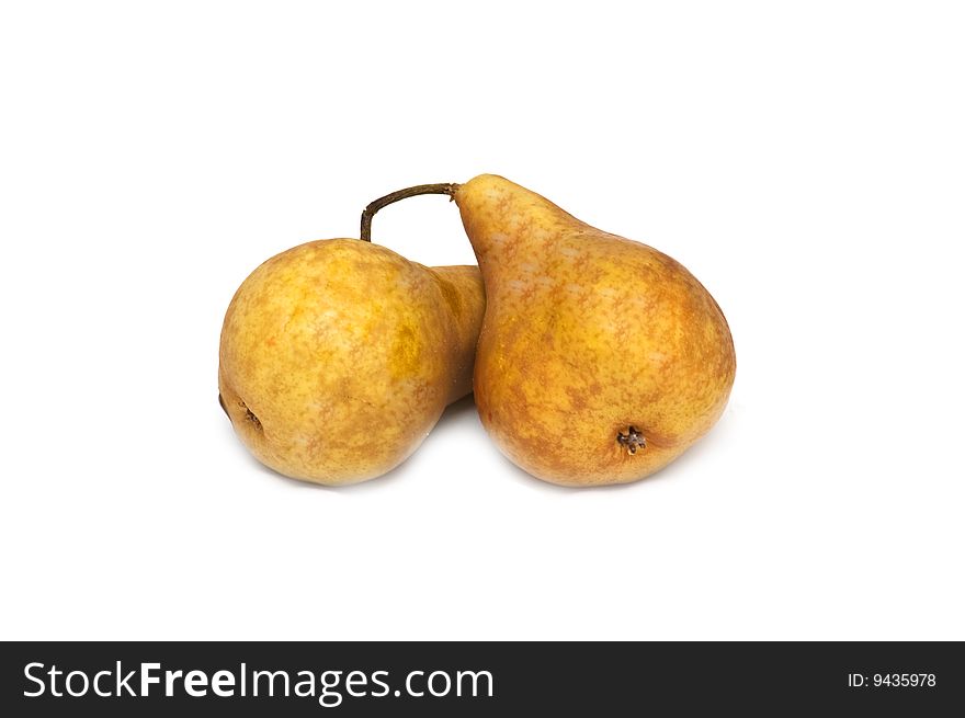 Photo of two isolated pears