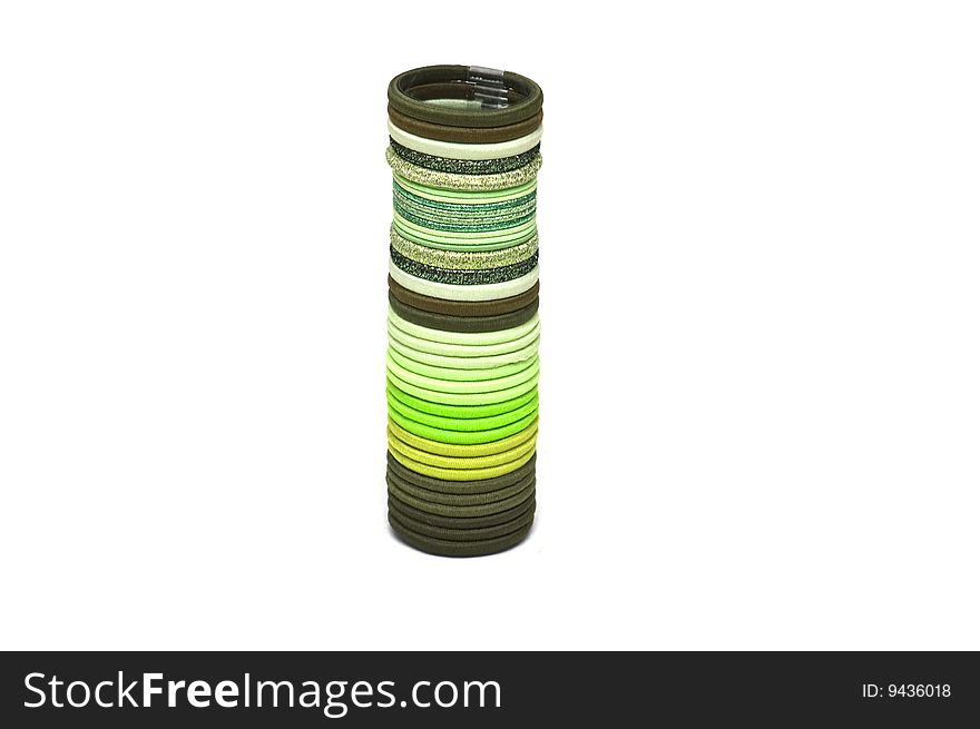 Green pallette elastic bands for hair