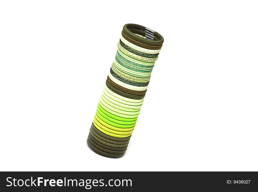 Green pallette elastic bands for hair