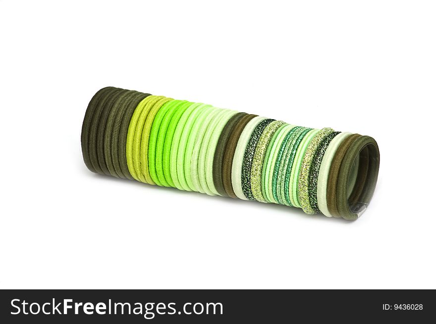 Green pallette elastic bands for hair