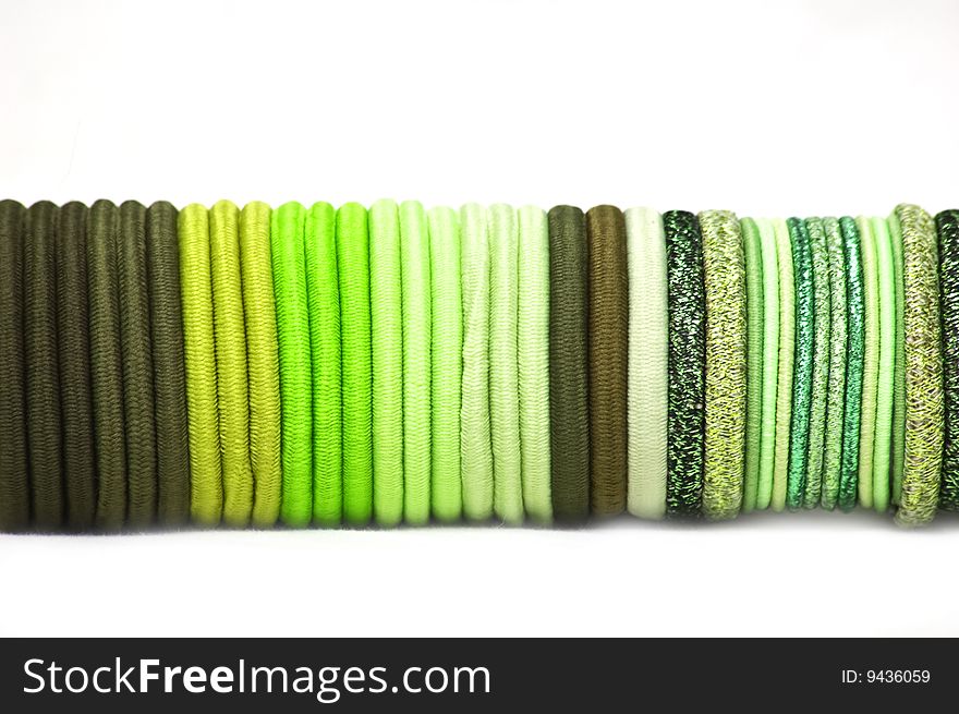 Green pallette elastic bands for hair