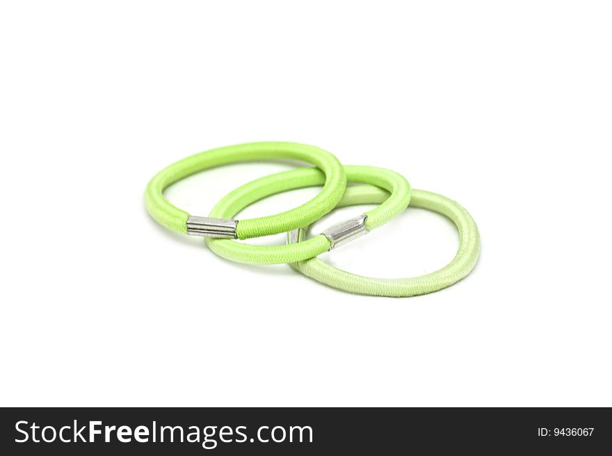 Green elastic bands for hair