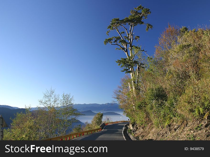 High mountain with blue sky in Taiwan