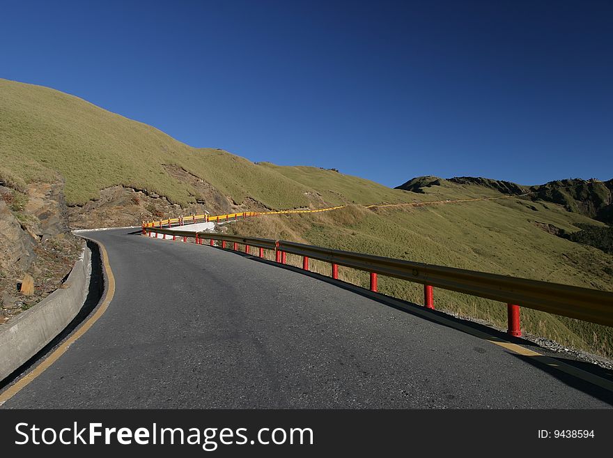 High mountain with blue sky