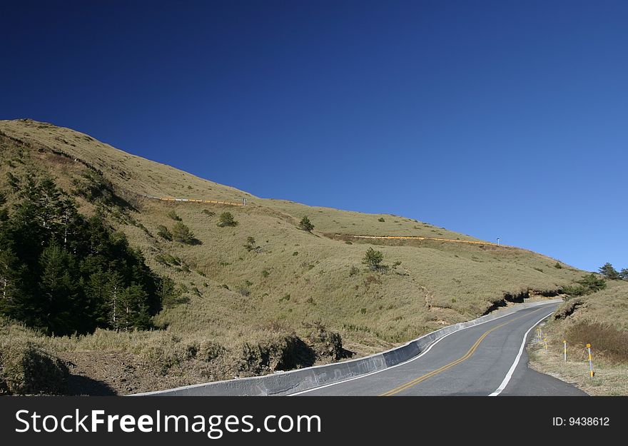 High mountain with blue sky