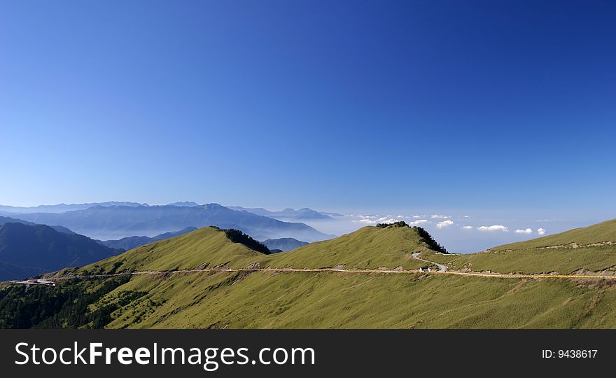 High mountain with blue sky in Taiwan