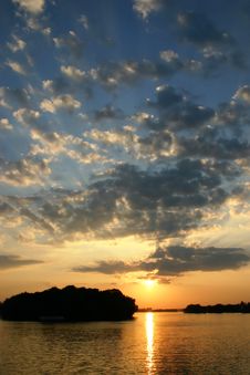 A Bright Sunset In A Still Evening Stock Photos A Bright Sunset In A Still Evening Stock Photos