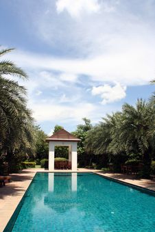 Oriental Style Swimming Pool Stock Images