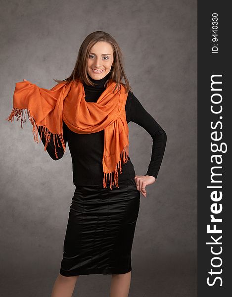 Model With A Orange Scarf