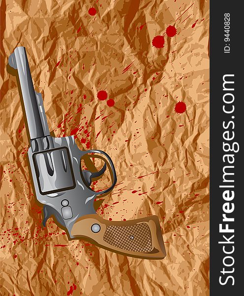 Blood, sheet gun, vector illustration. Blood, sheet gun, vector illustration