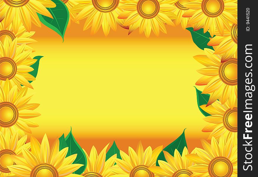 Vector sunflower background. Element of design