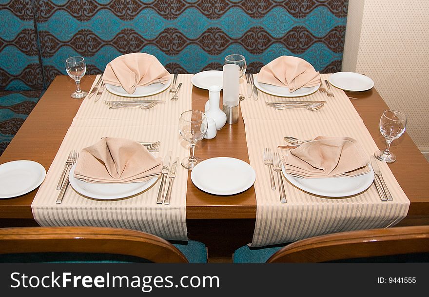Beautifully decorated tables for many peoples outdoors