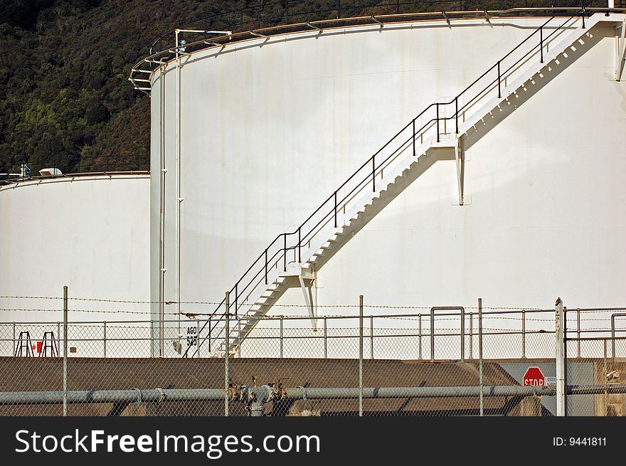 Chemical storage tanks at Seaview,Wellington,New Zealand