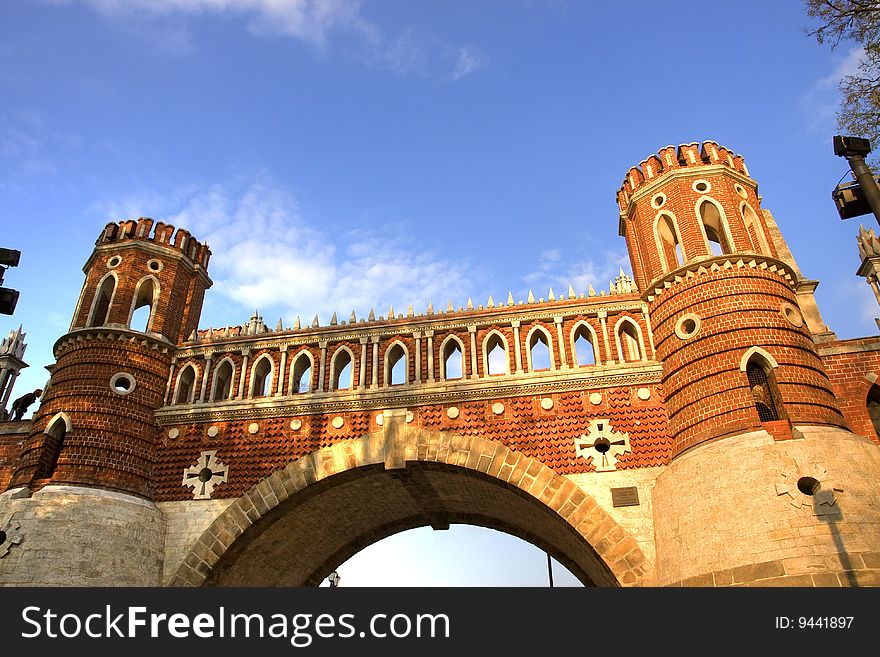 Moscow park palace band of Tsaritsyno