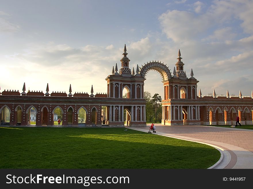 Moscow park palace band of Tsaritsyno