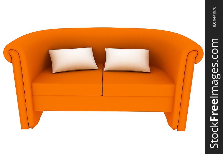 Sofa on white. 3D rendering