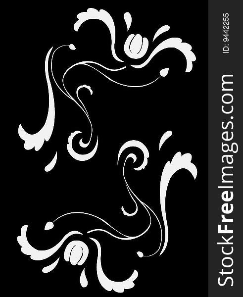 Vector illustraition of retro abstract floral swirl elements. Vector illustraition of retro abstract floral swirl elements