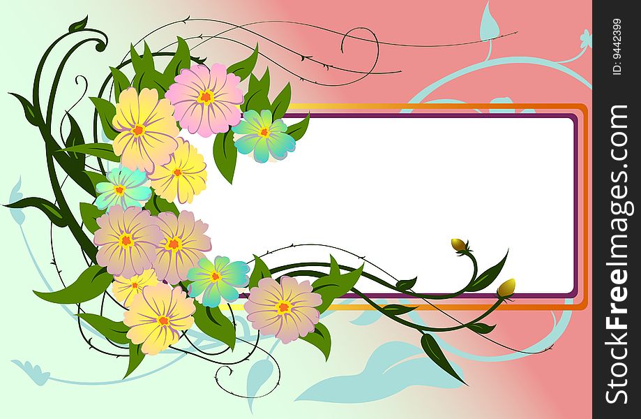 Vector illustraition of funky Abstract floral border. Vector illustraition of funky Abstract floral border