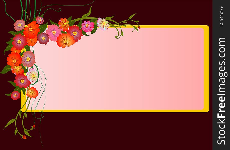 Vector illustraition of elegant Abstract floral frame