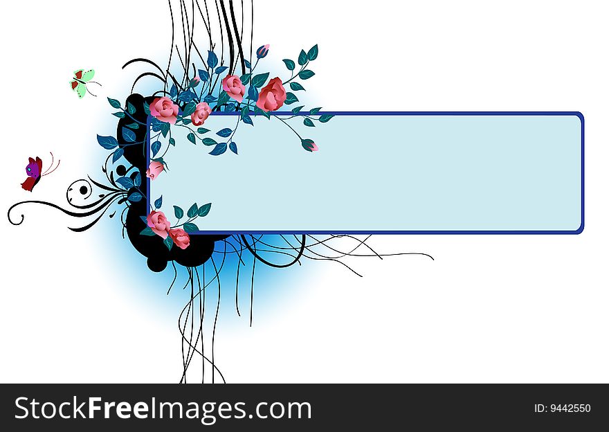 Vector illustraition of elegant floral frame