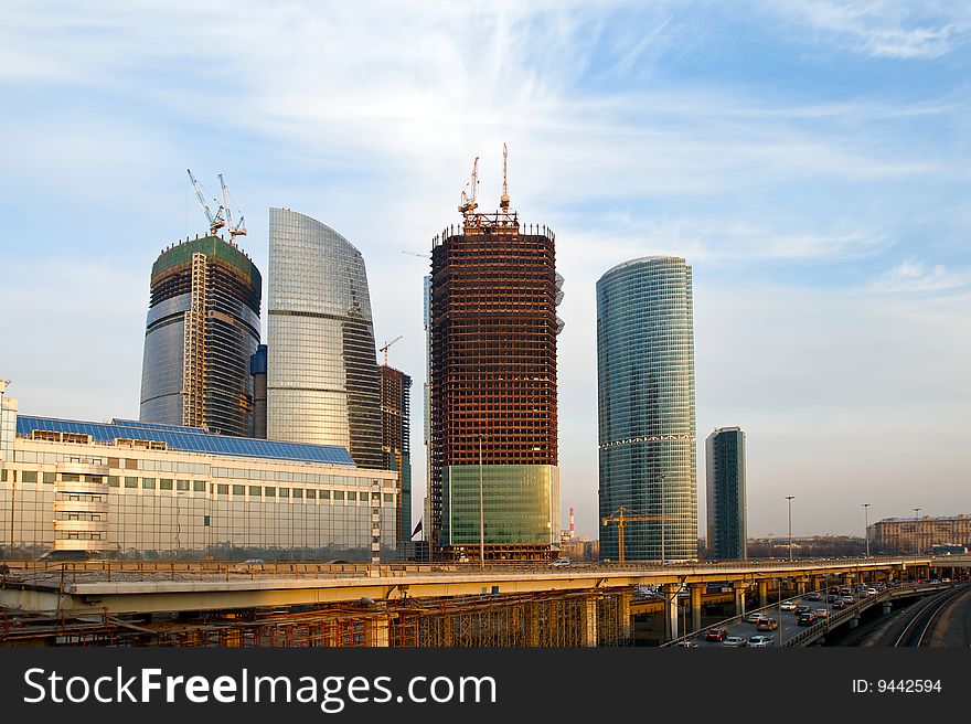 Moscow City complex under construction