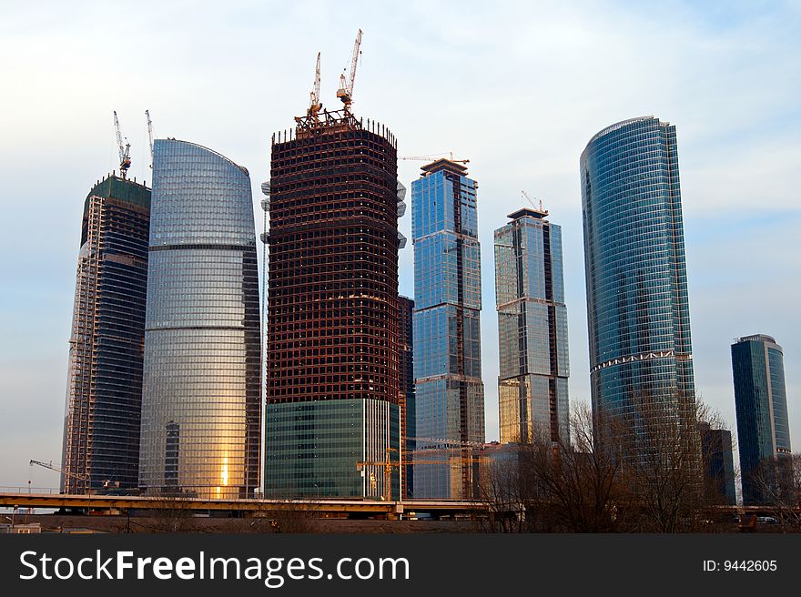 Moscow City complex under construction