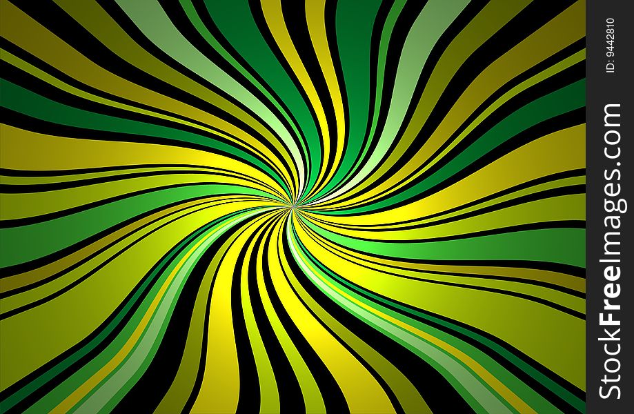 Abstract green twirl lines on black. Abstract green twirl lines on black