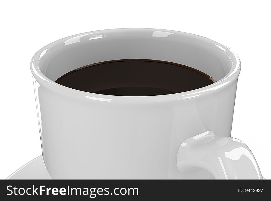 Isolated mug with black espresso coffee on white background. Isolated mug with black espresso coffee on white background