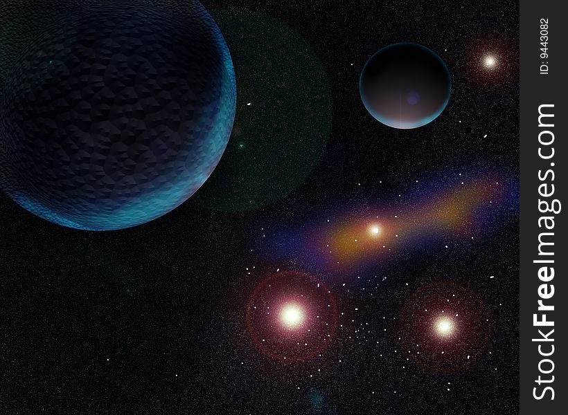 Picture  Galaxy planets and stars emit soft light. Picture  Galaxy planets and stars emit soft light