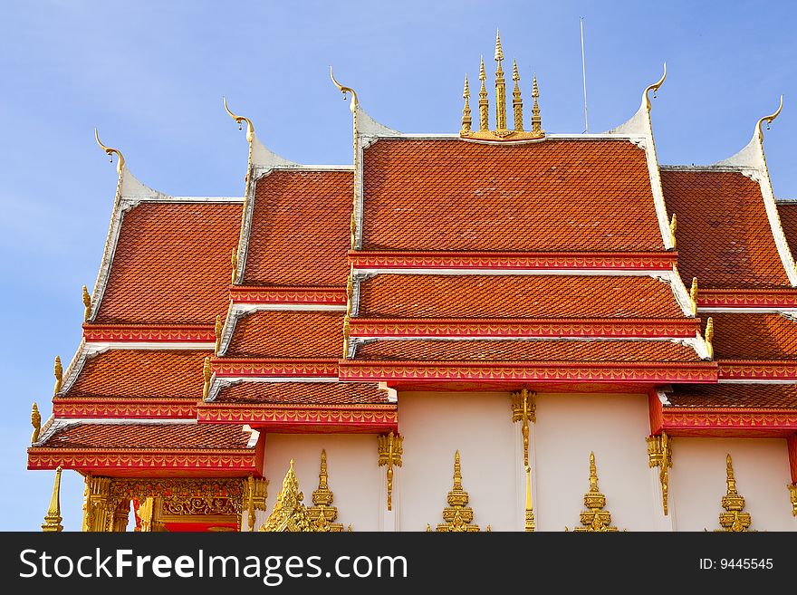 Traditional Thai style church roof