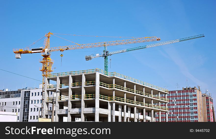 Cranes at a construction site