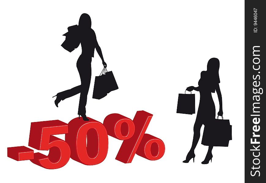 Shopping Girls And Discounts