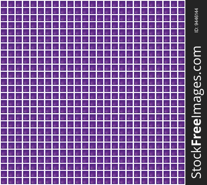 Vector illustration of editable purple mosaic tiles on white