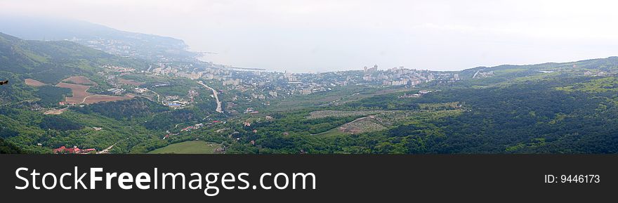 Beautiful view of Yalta in the form of panoramas. Beautiful view of Yalta in the form of panoramas