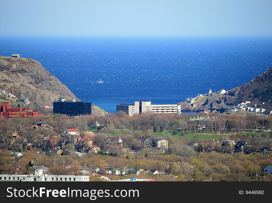 City of St. John's Newfoundland looking south toward the downtown area