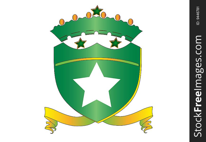 Medal with green and green star