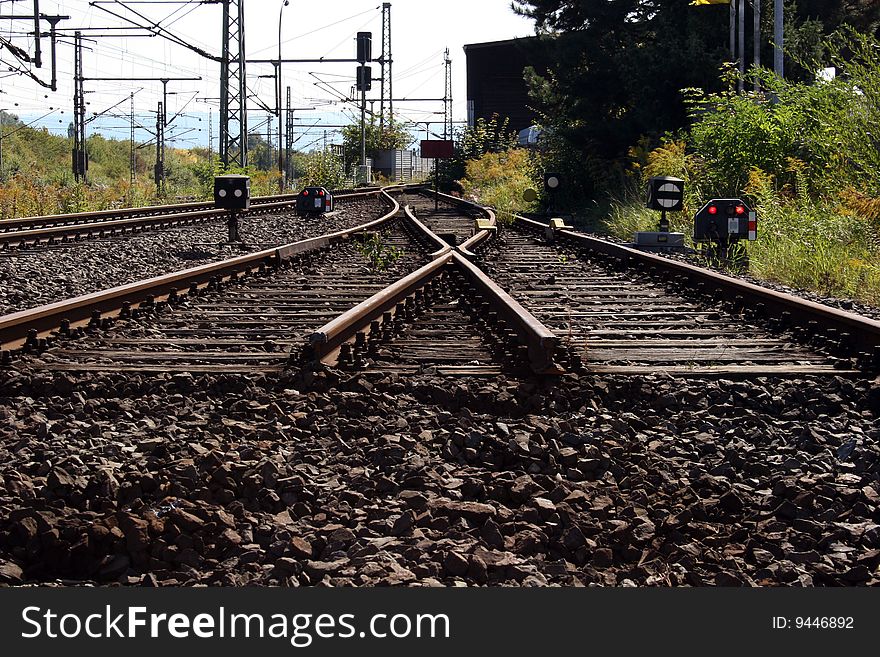 Dead end - cutted railroad tracks