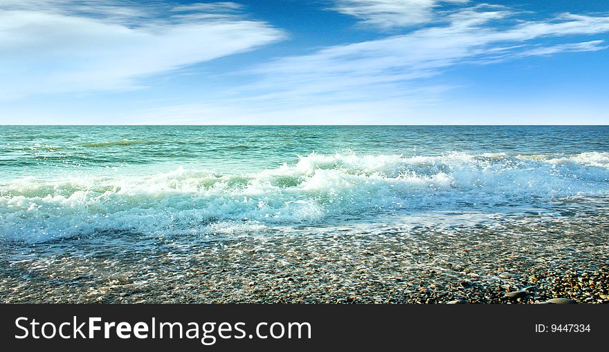 Abstract scene shining beach and change the celestial landscape