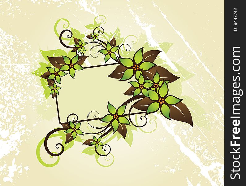 Floral frame with place for text