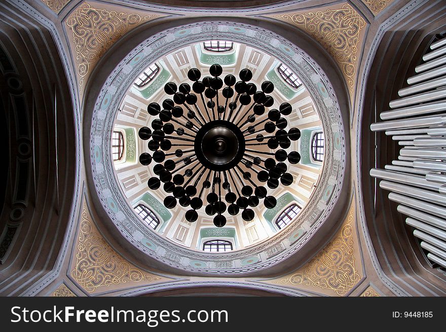 Dome chandelier in a curch