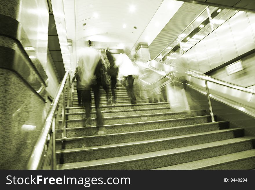 The escalator of the airport.