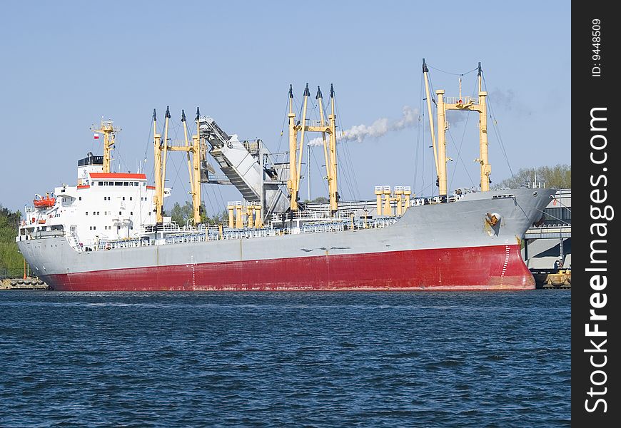 A huge ship at the harbour