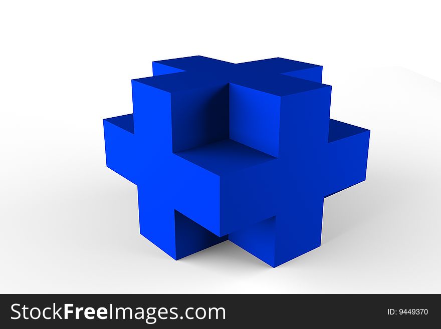 Cross cube box blue abstract